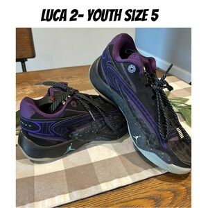 Air Jordan Luka 2 PF ‘Space Hunter’ Youth 5 – Black & Purple – Like New